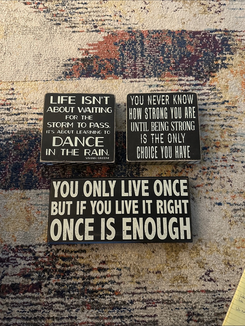 Kohl's Black and White Inspirational Wall Plaque Trio